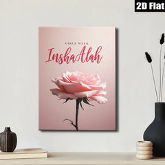 2D flat 1pc blush pink rose bloom floral wall art canvas prints for living room bedroom home decor farmhouse style botanical prints gallery wrapped modern minimalist