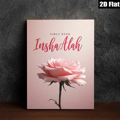 2D flat 1pc blush pink rose bloom floral wall art canvas prints for living room bedroom home decor farmhouse style botanical prints gallery wrapped modern minimalist