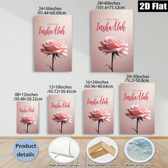 2D flat 1pc blush pink rose bloom floral wall art canvas prints for living room bedroom home decor farmhouse style botanical prints gallery wrapped modern minimalist