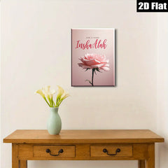 2D flat 1pc blush pink rose bloom floral wall art canvas prints for living room bedroom home decor farmhouse style botanical prints gallery wrapped modern minimalist