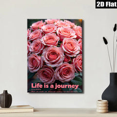 2D flat 1pc blush pink roses bloom wall art living room bedroom home decor farmhouse style gallery wrapped canvas prints modern floral artwork cozy vibe