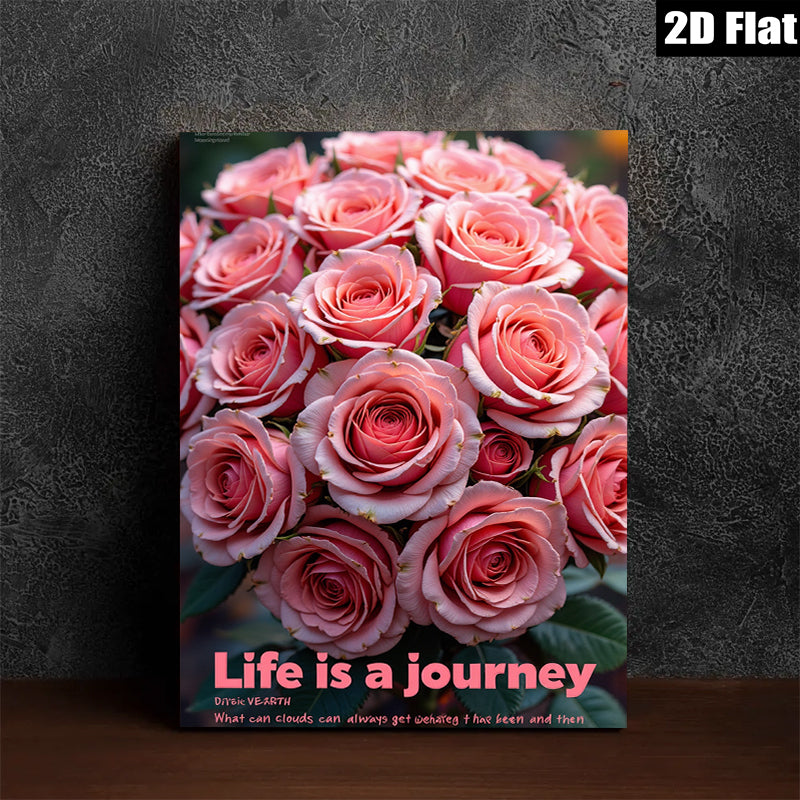 2D flat 1pc blush pink roses bloom wall art living room bedroom home decor farmhouse style gallery wrapped canvas prints modern floral artwork cozy vibe