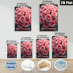 2D flat 1pc blush pink roses bloom wall art living room bedroom home decor farmhouse style gallery wrapped canvas prints modern floral artwork cozy vibe