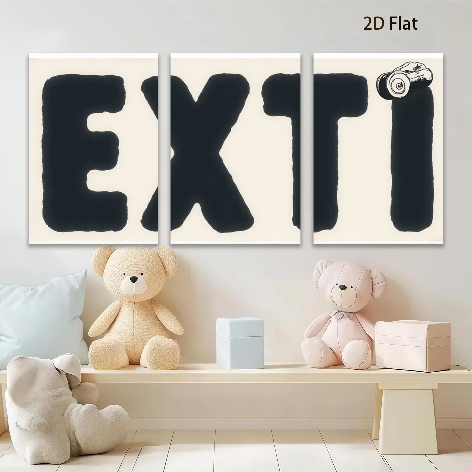 2D flat 1pc bold EXT typography wall art modern minimalist gallery wrapped canvas print bedroom living room decor farmhouse style statement piece trending now popular design