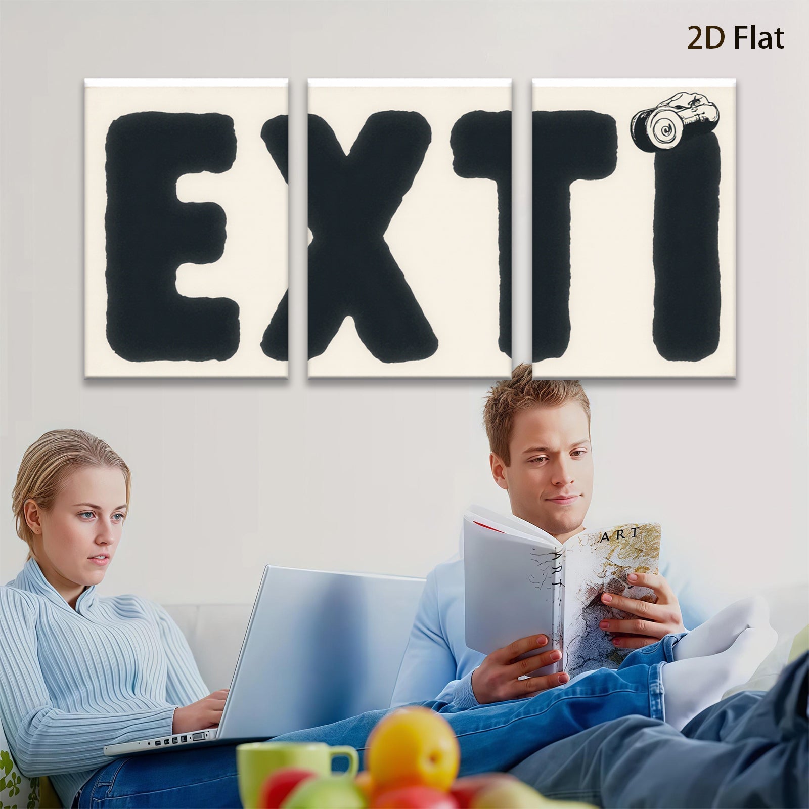 2D flat 1pc bold EXT typography wall art modern minimalist gallery wrapped canvas print bedroom living room decor farmhouse style statement piece trending now popular design