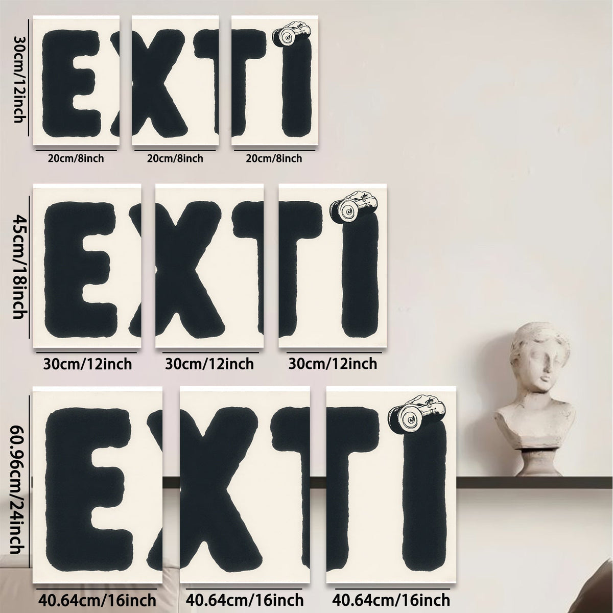 2D flat 1pc bold EXT typography wall art modern minimalist gallery wrapped canvas print bedroom living room decor farmhouse style statement piece trending now popular design