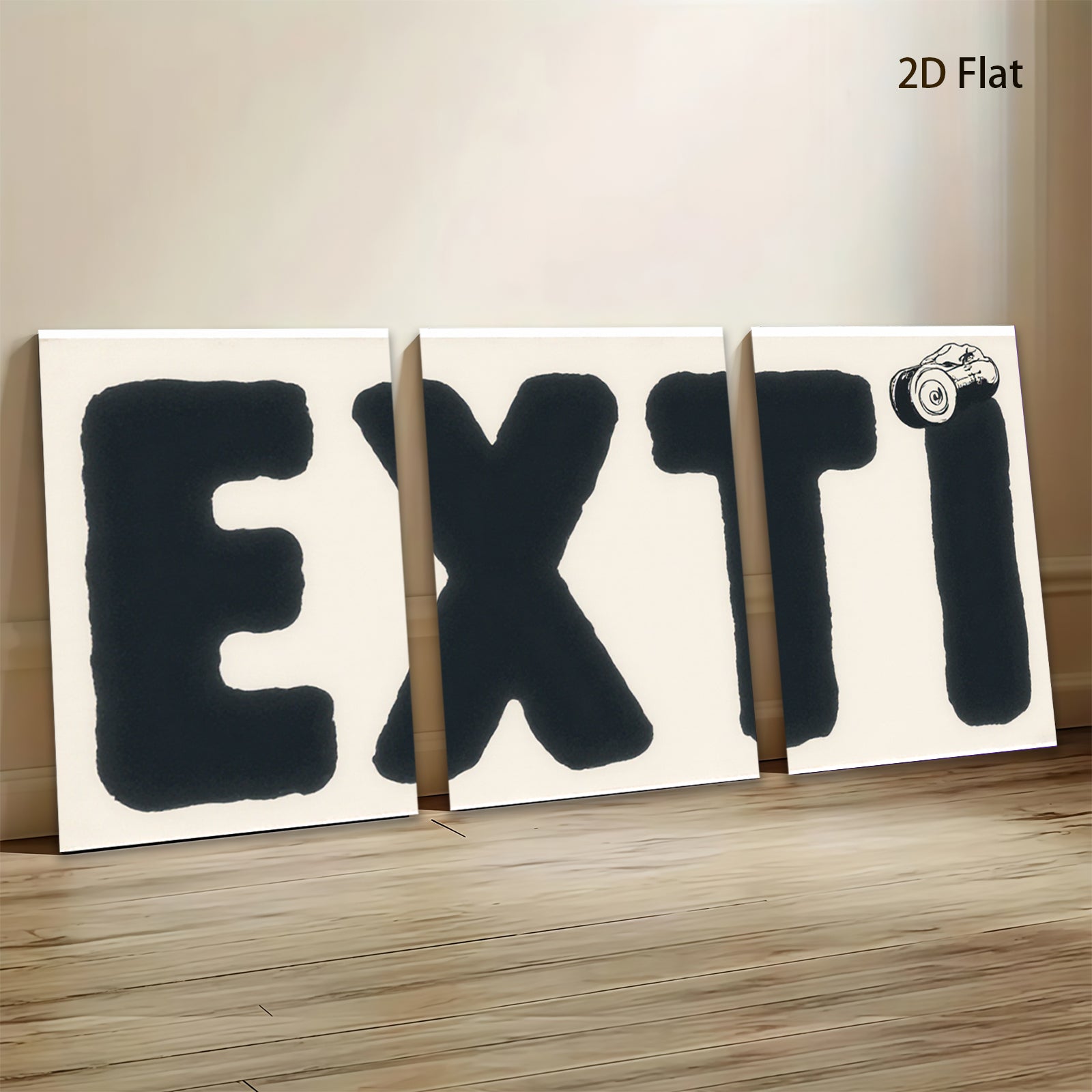 2D flat 1pc bold EXT typography wall art modern minimalist gallery wrapped canvas print bedroom living room decor farmhouse style statement piece trending now popular design