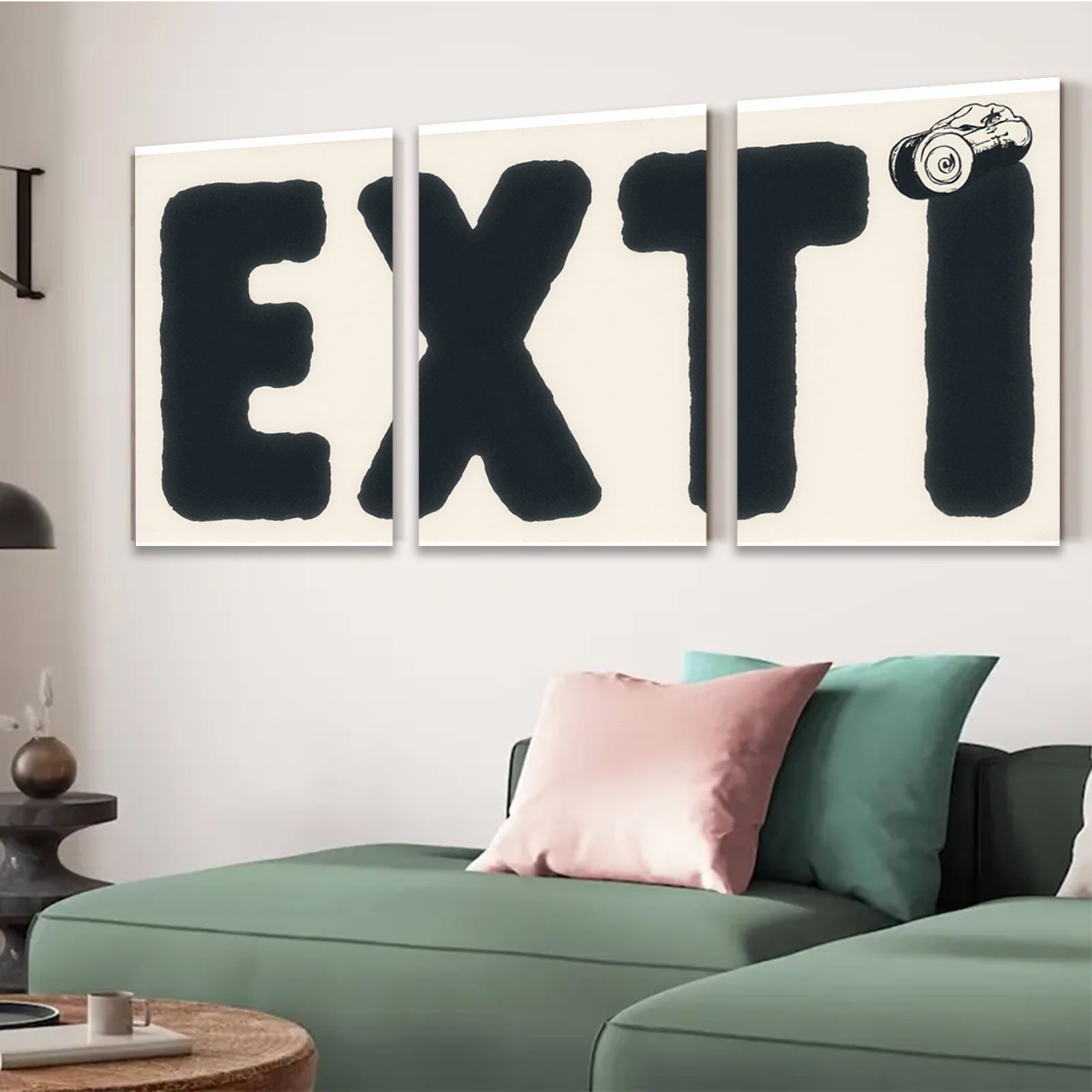 2D flat 1pc bold EXT typography wall art modern minimalist gallery wrapped canvas print bedroom living room decor farmhouse style statement piece trending now popular design