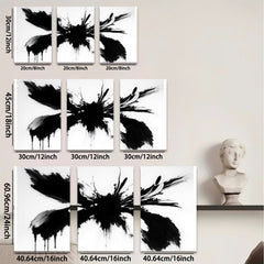 2D flat 1pc bold abstract ink splash wall art modern minimalist farmhouse living room bedroom decor gallery wrapped canvas prints ready to hang oversized