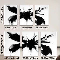 2D flat 1pc bold abstract ink splash wall art modern minimalist farmhouse living room bedroom decor gallery wrapped canvas prints ready to hang oversized