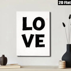 2D flat 1pc bold black LOVE typography wall art for bedroom living room gallery wrapped canvas modern farmhouse style inspirational decor trending now