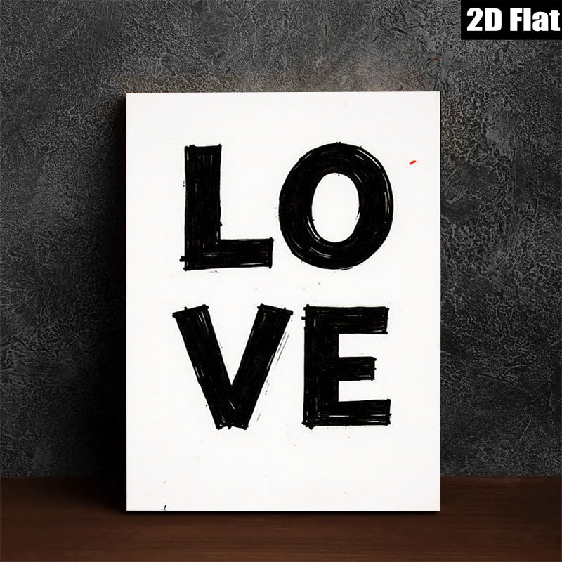 2D flat 1pc bold black LOVE typography wall art for bedroom living room gallery wrapped canvas modern farmhouse style inspirational decor trending now