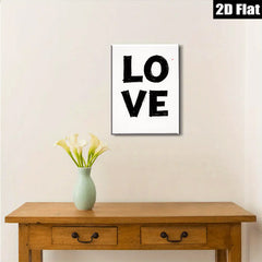2D flat 1pc bold black LOVE typography wall art for bedroom living room gallery wrapped canvas modern farmhouse style inspirational decor trending now