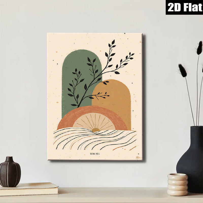 2D flat 1pc botanical abstract wall art modern minimalist canvas prints living room bedroom home decor farmhouse style gallery wrapped