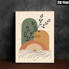 2D flat 1pc botanical abstract wall art modern minimalist canvas prints living room bedroom home decor farmhouse style gallery wrapped