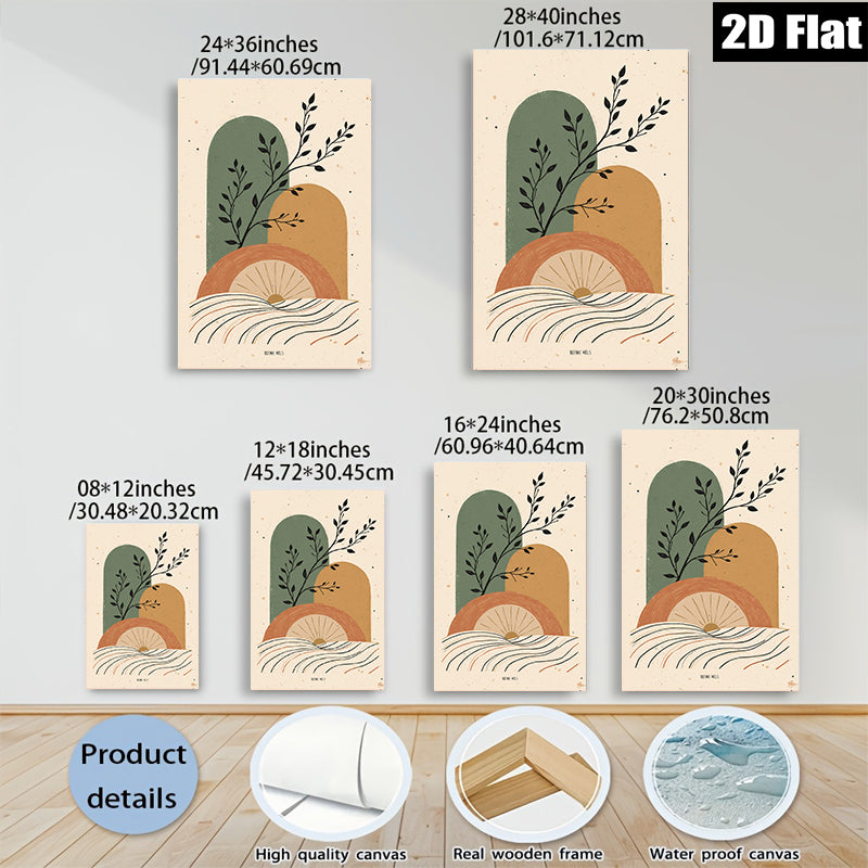2D flat 1pc botanical abstract wall art modern minimalist canvas prints living room bedroom home decor farmhouse style gallery wrapped
