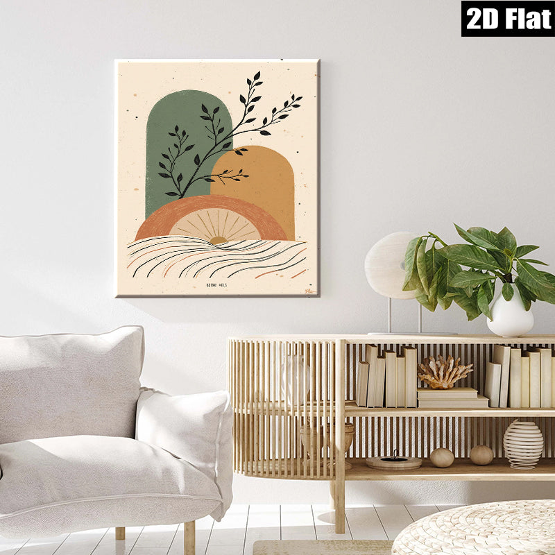 2D flat 1pc botanical abstract wall art modern minimalist canvas prints living room bedroom home decor farmhouse style gallery wrapped
