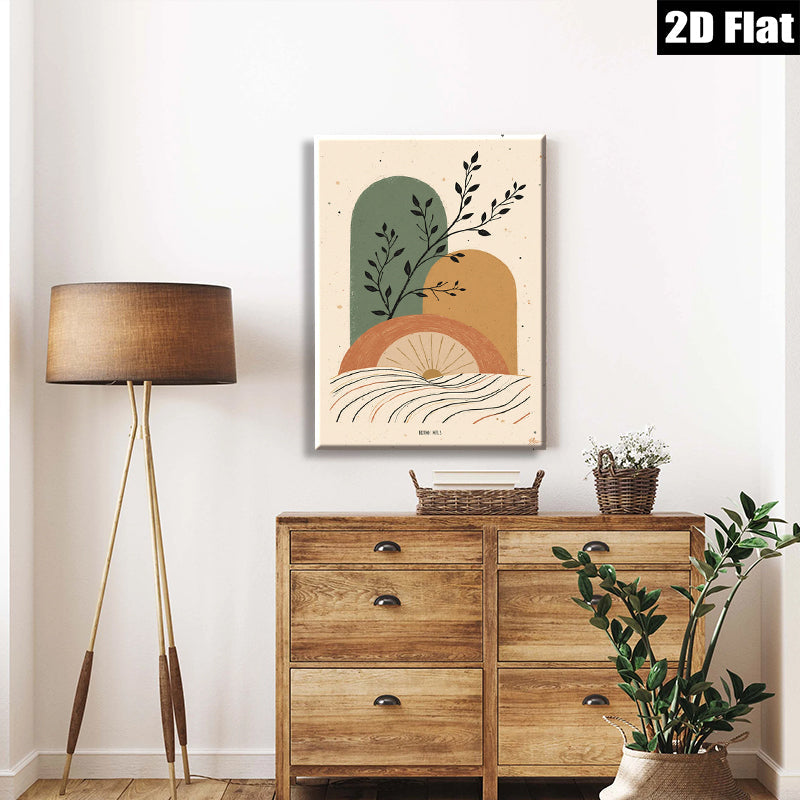 2D flat 1pc botanical abstract wall art modern minimalist canvas prints living room bedroom home decor farmhouse style gallery wrapped