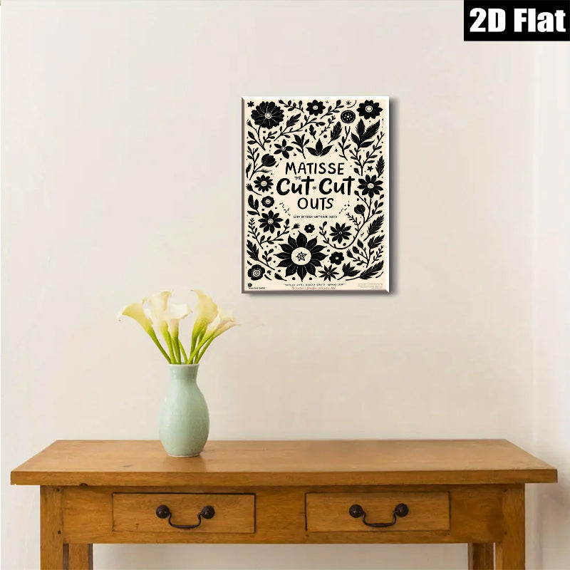 2D flat 1pc botanical floral Matisse inspired wall art print for living room bedroom gallery wrapped canvas farmhouse modern minimalist decor