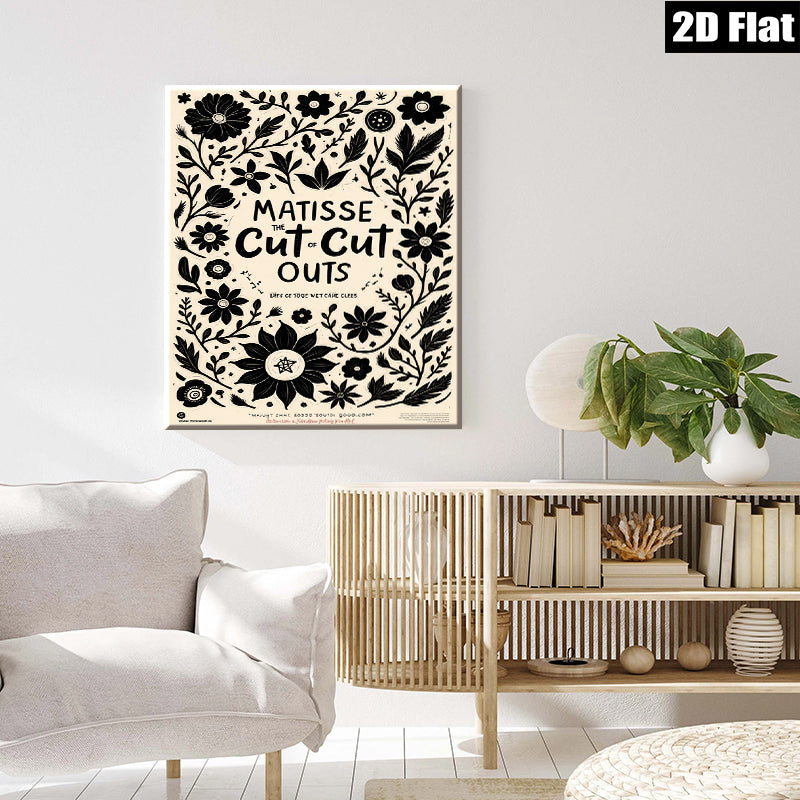 2D flat 1pc botanical floral Matisse inspired wall art print for living room bedroom gallery wrapped canvas farmhouse modern minimalist decor