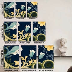 2D flat 1pc botanical floral scroll design artwork for living room bedroom gallery wall decor farmhouse style modern minimalist