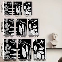 2D flat 1pc botanical floral sketch wall art print minimalist nature decor living room bedroom gallery wrapped canvas modern farmhouse style