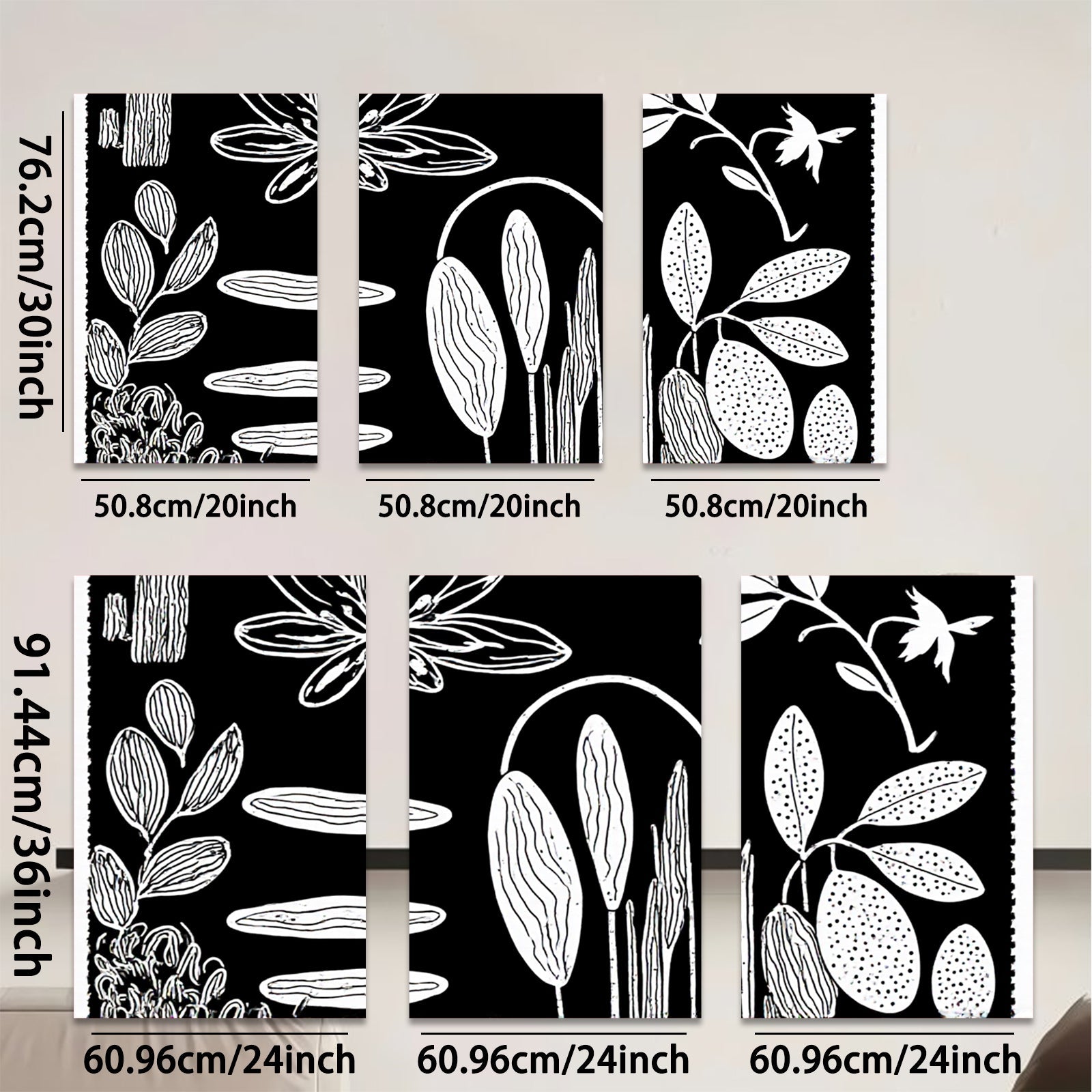 2D flat 1pc botanical floral sketch wall art print minimalist nature decor living room bedroom gallery wrapped canvas modern farmhouse style