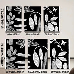 2D flat 1pc botanical floral sketch wall art print minimalist nature decor living room bedroom gallery wrapped canvas modern farmhouse style