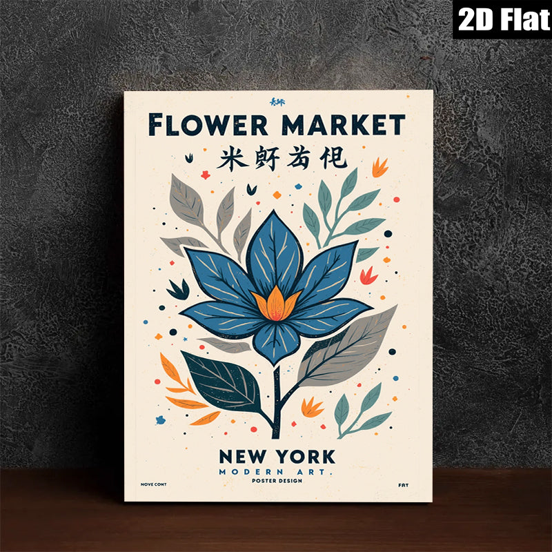 2D flat 1pc botanical floral wall art modern farmhouse decor living room bedroom gallery wrapped canvas print cozy aesthetic home decoration
