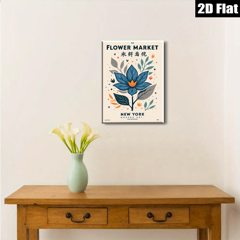 2D flat 1pc botanical floral wall art modern farmhouse decor living room bedroom gallery wrapped canvas print cozy aesthetic home decoration