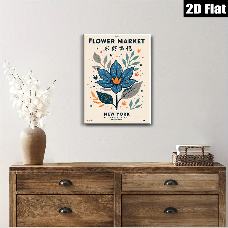 2D flat 1pc botanical floral wall art modern farmhouse decor living room bedroom gallery wrapped canvas print cozy aesthetic home decoration