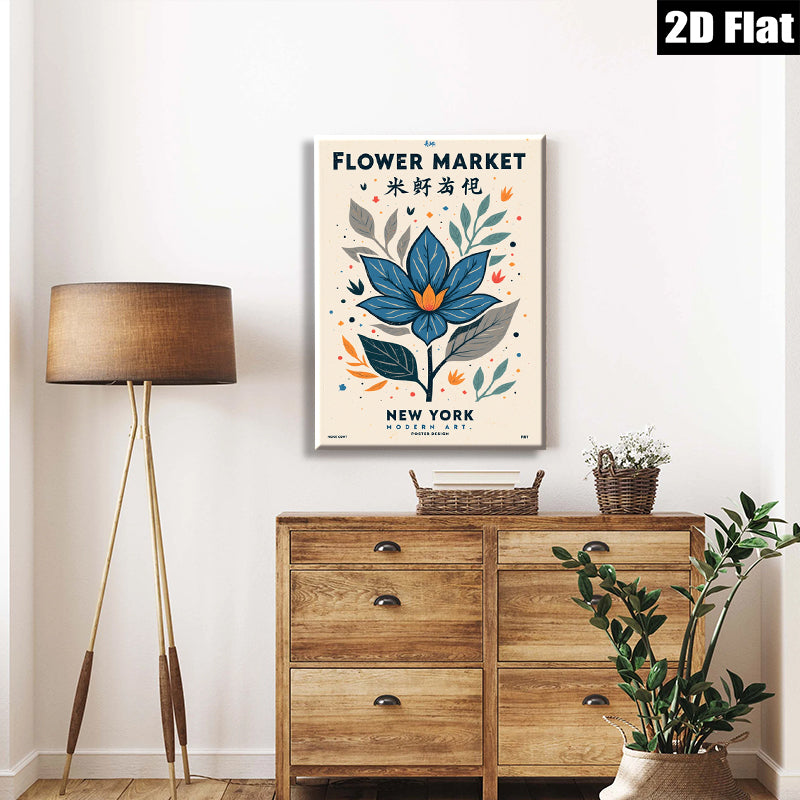 2D flat 1pc botanical floral wall art modern farmhouse decor living room bedroom gallery wrapped canvas print cozy aesthetic home decoration