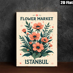 2D flat 1pc botanical floral wall art vibrant orange poppies dining room bedroom gallery wrapped canvas modern farmhouse decor cozy living room statement piece