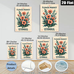 2D flat 1pc botanical floral wall art vibrant orange poppies dining room bedroom gallery wrapped canvas modern farmhouse decor cozy living room statement piece