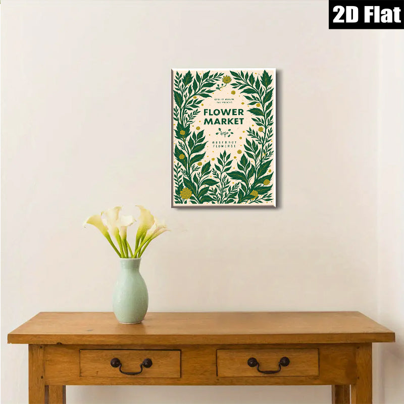 2D flat 1pc botanical foliage wall art prints modern farmhouse living room bedroom decor gallery wrapped canvas prints stylish home accents