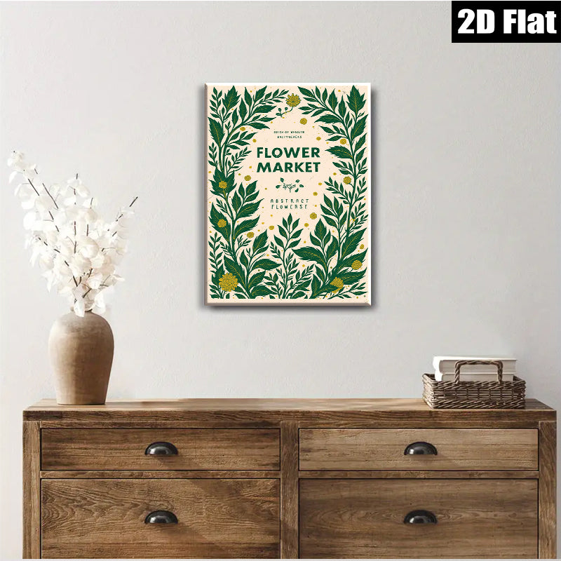 2D flat 1pc botanical foliage wall art prints modern farmhouse living room bedroom decor gallery wrapped canvas prints stylish home accents