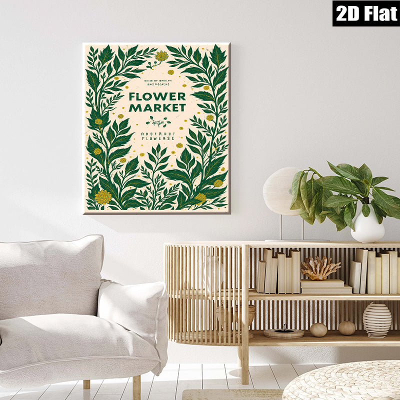 2D flat 1pc botanical foliage wall art prints modern farmhouse living room bedroom decor gallery wrapped canvas prints stylish home accents