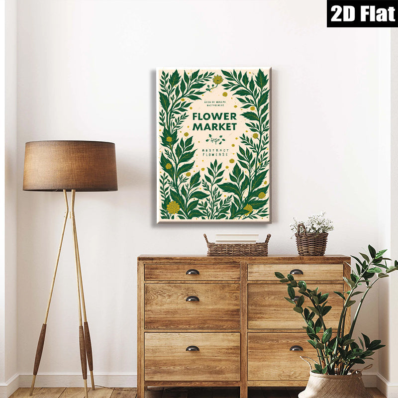 2D flat 1pc botanical foliage wall art prints modern farmhouse living room bedroom decor gallery wrapped canvas prints stylish home accents
