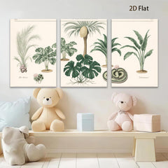2D flat 1pc botanical illustration palm leaf print gallery wall art modern farmhouse living room decor bedroom accent coastal vibe