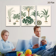 2D flat 1pc botanical illustration palm leaf print gallery wall art modern farmhouse living room decor bedroom accent coastal vibe