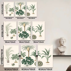 2D flat 1pc botanical illustration palm leaf print gallery wall art modern farmhouse living room decor bedroom accent coastal vibe