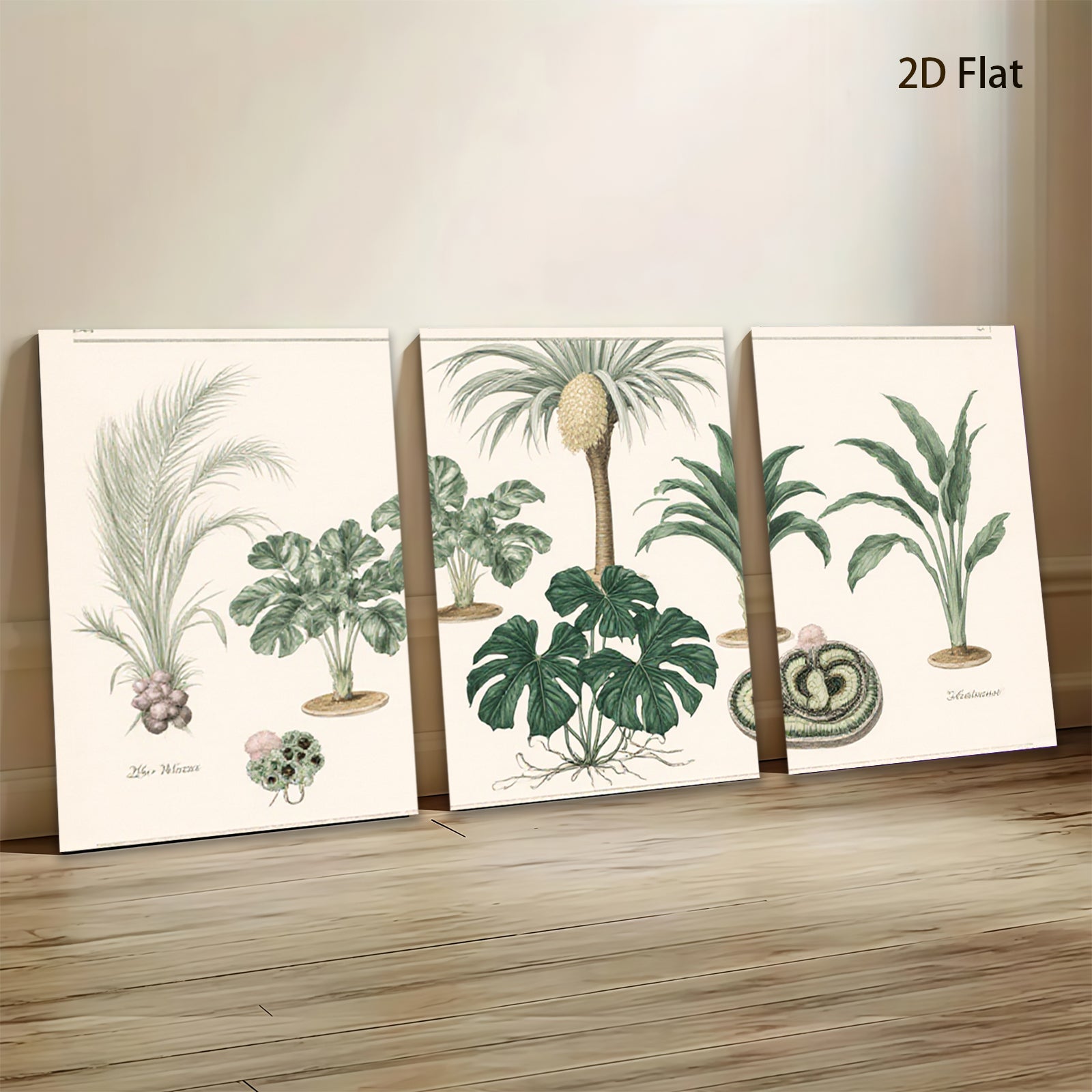 2D flat 1pc botanical illustration palm leaf print gallery wall art modern farmhouse living room decor bedroom accent coastal vibe
