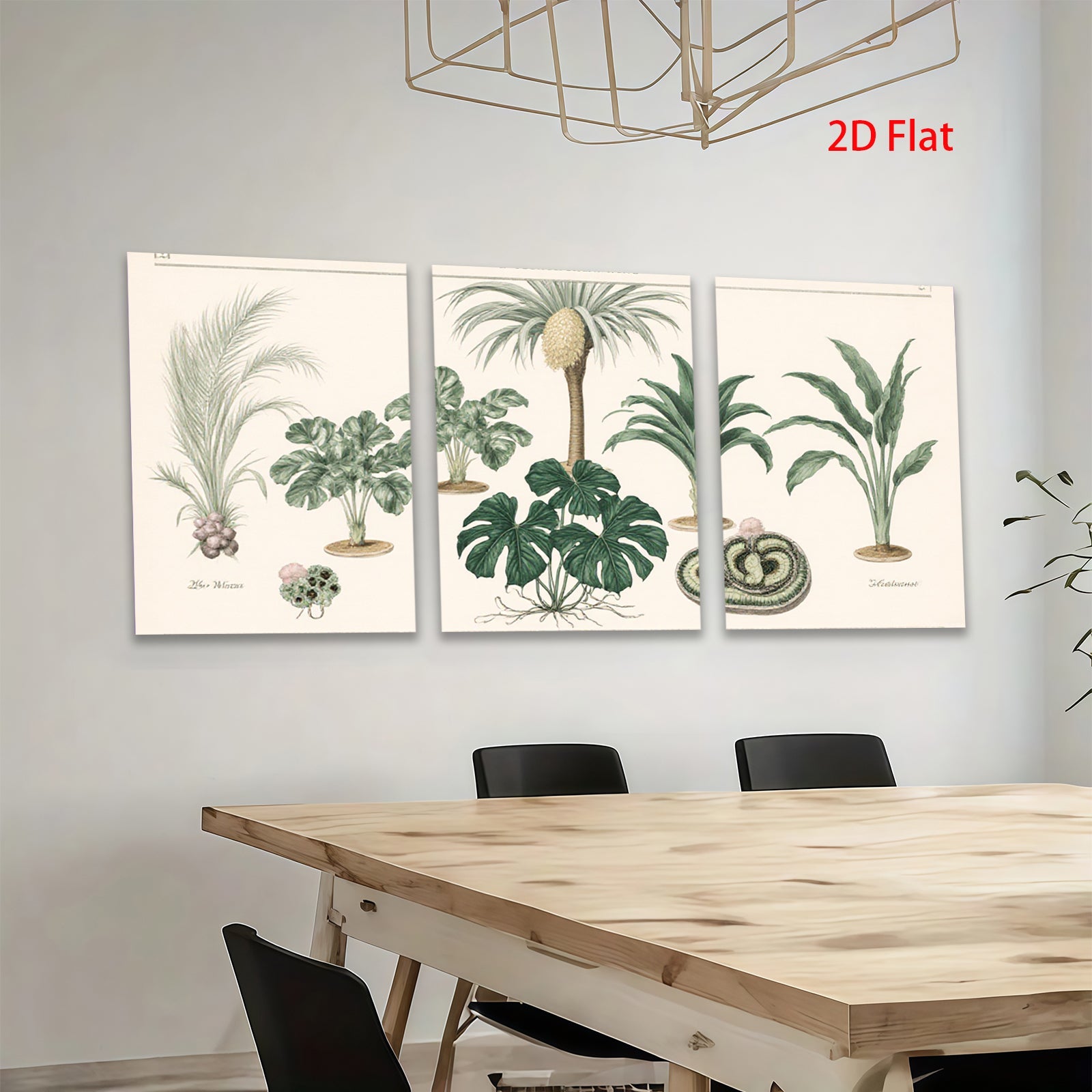 2D flat 1pc botanical illustration palm leaf print gallery wall art modern farmhouse living room decor bedroom accent coastal vibe