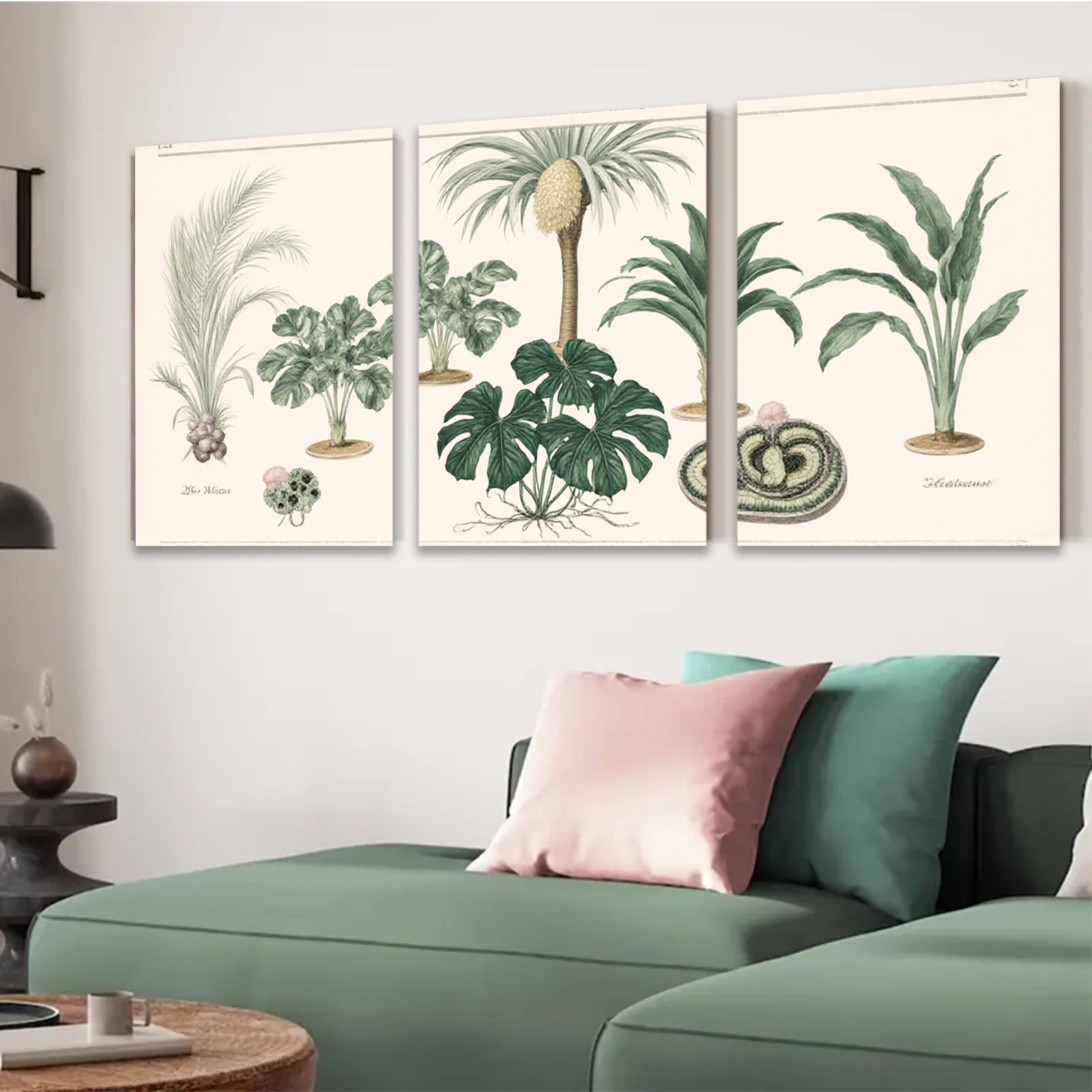 2D flat 1pc botanical illustration palm leaf print gallery wall art modern farmhouse living room decor bedroom accent coastal vibe