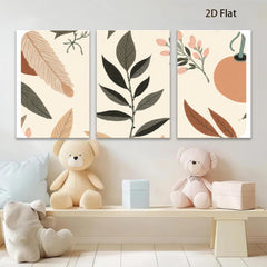 2D flat 1pc botanical leaf print wall art modern farmhouse decor living room bedroom gallery wrapped canvas beautiful home accents trending now