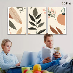 2D flat 1pc botanical leaf print wall art modern farmhouse decor living room bedroom gallery wrapped canvas beautiful home accents trending now
