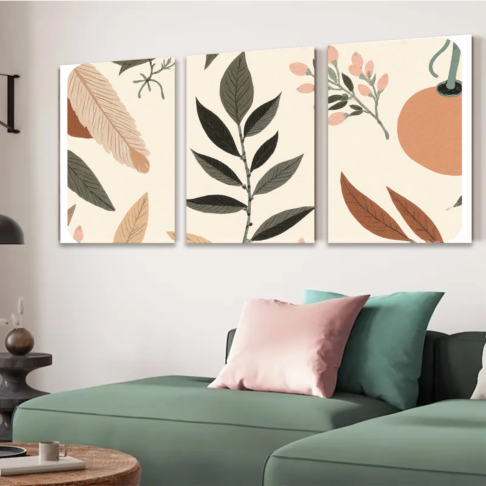 2D flat 1pc botanical leaf print wall art modern farmhouse decor living room bedroom gallery wrapped canvas beautiful home accents trending now