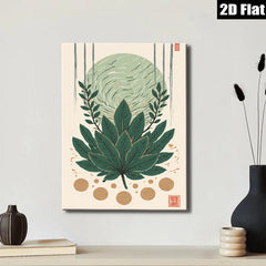 2D flat 1pc botanical leaf wall art modern farmhouse decor living room bedroom gallery wrapped canvas prints ready to hang cozy home vibe