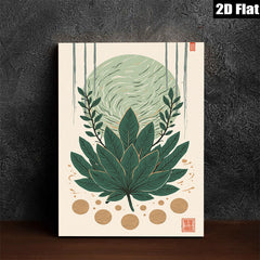 2D flat 1pc botanical leaf wall art modern farmhouse decor living room bedroom gallery wrapped canvas prints ready to hang cozy home vibe