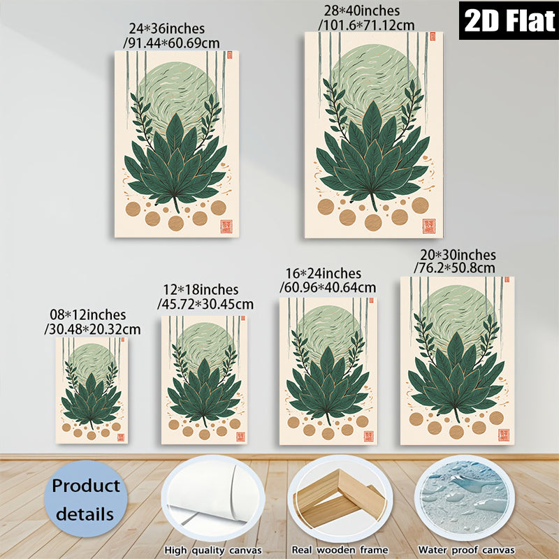 2D flat 1pc botanical leaf wall art modern farmhouse decor living room bedroom gallery wrapped canvas prints ready to hang cozy home vibe